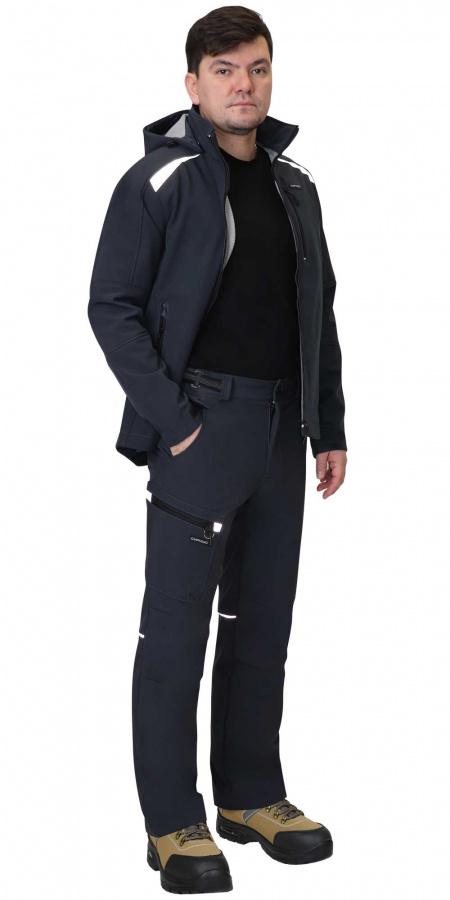 Костюм "СИРИУС-Спейс" куртка, брюки, софтшелл сине-серый