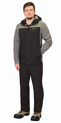 Куртка &quot;СИРИУС-Спринтер Софт&quot; удлиненная, черная с серым