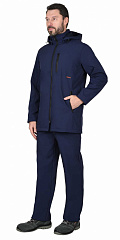Куртка &quot;СИРИУС-Азов&quot; удл. с капюшоном синий софтшелл пл 350 г/кв.м