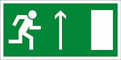E11 Направление к эвакуационному выходу прямо (правосторонний)