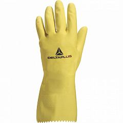 Перчатки DeltaPlus™ VE200 латексные с хлопковым ворсом цвет Желтый