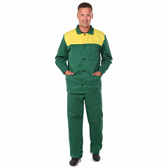 Костюм Стандарт (тк.Смесовая,210) брюки ЭТ, зеленый/желтый