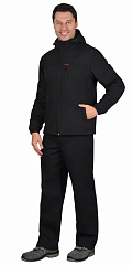 Куртка &quot;СИРИУС-Азов&quot; с капюшоном черный софтшелл пл 350 г/кв.м