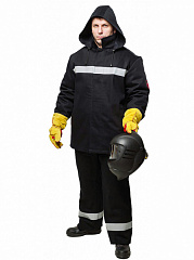 Костюм сварщика зимний WORKER 3 класс защиты (100% хб, 500) КСв 126W, черный