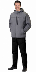 Куртка &quot;СИРИУС-Азов&quot; с капюшоном серый софтшелл пл 350 г/кв.м