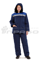 Костюм зимний женский Стандарт (тк. Смесовая,210) брюки ПРАБО, синий/высильковый(Кос215)