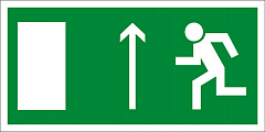 E12 Направление к эвакуационному выходу прямо (левосторонний)